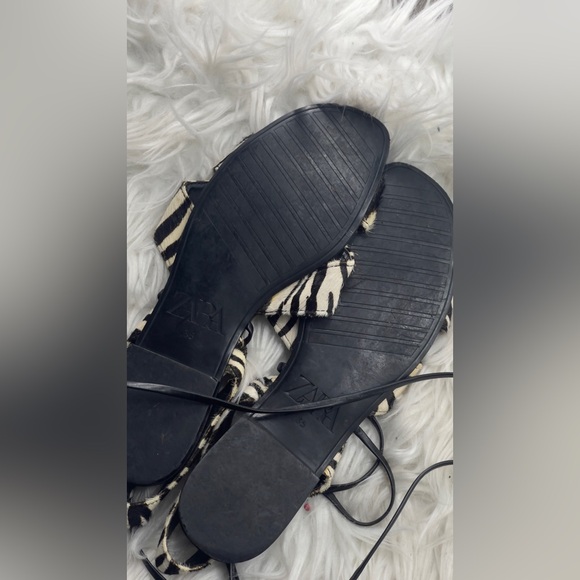 Zara Zebra Striped Sandals in Black and White - Picture 6 of 10